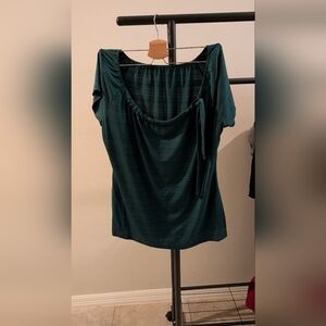 Dark Green Cap Sleeves Size Large Women's Top